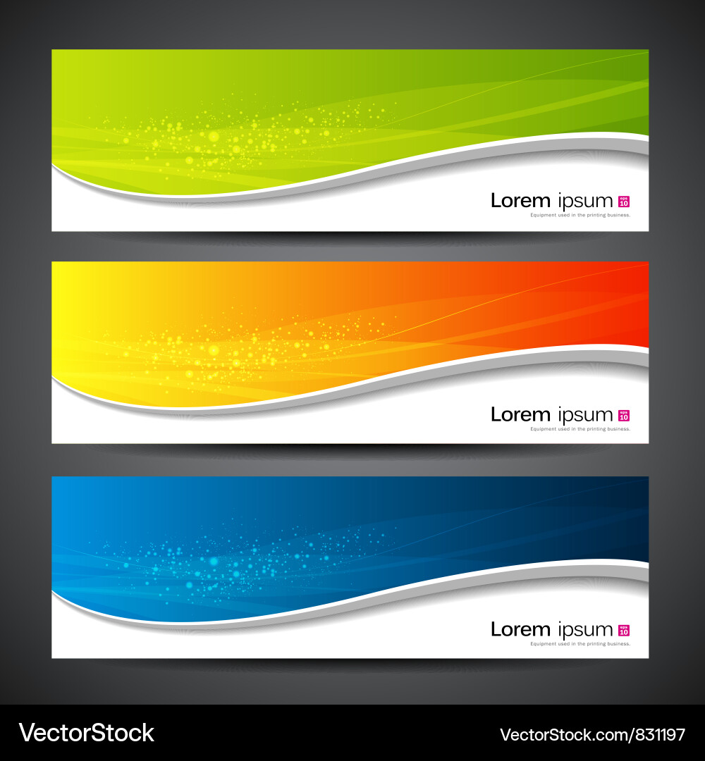 Ocean Wave Banner Set Vector Image