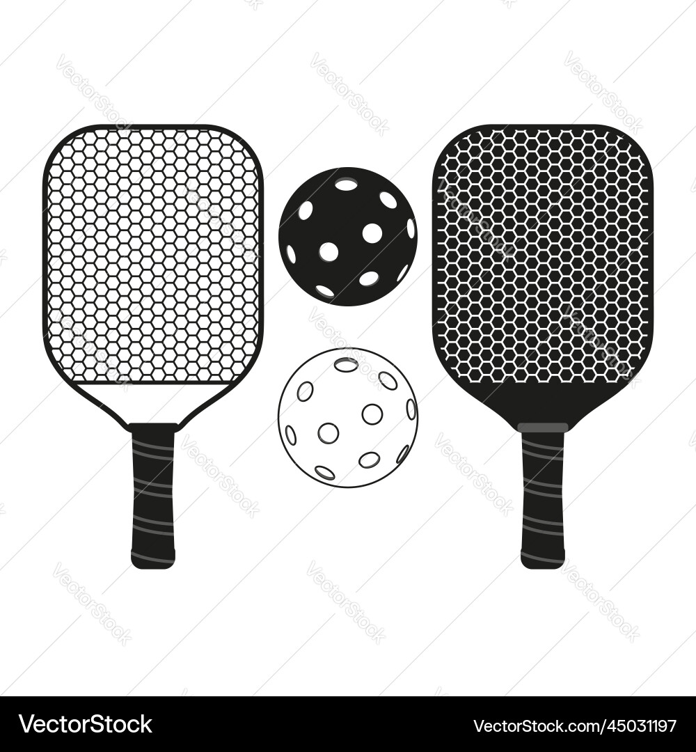 Pickle ball racket black and white Royalty Free Vector Image