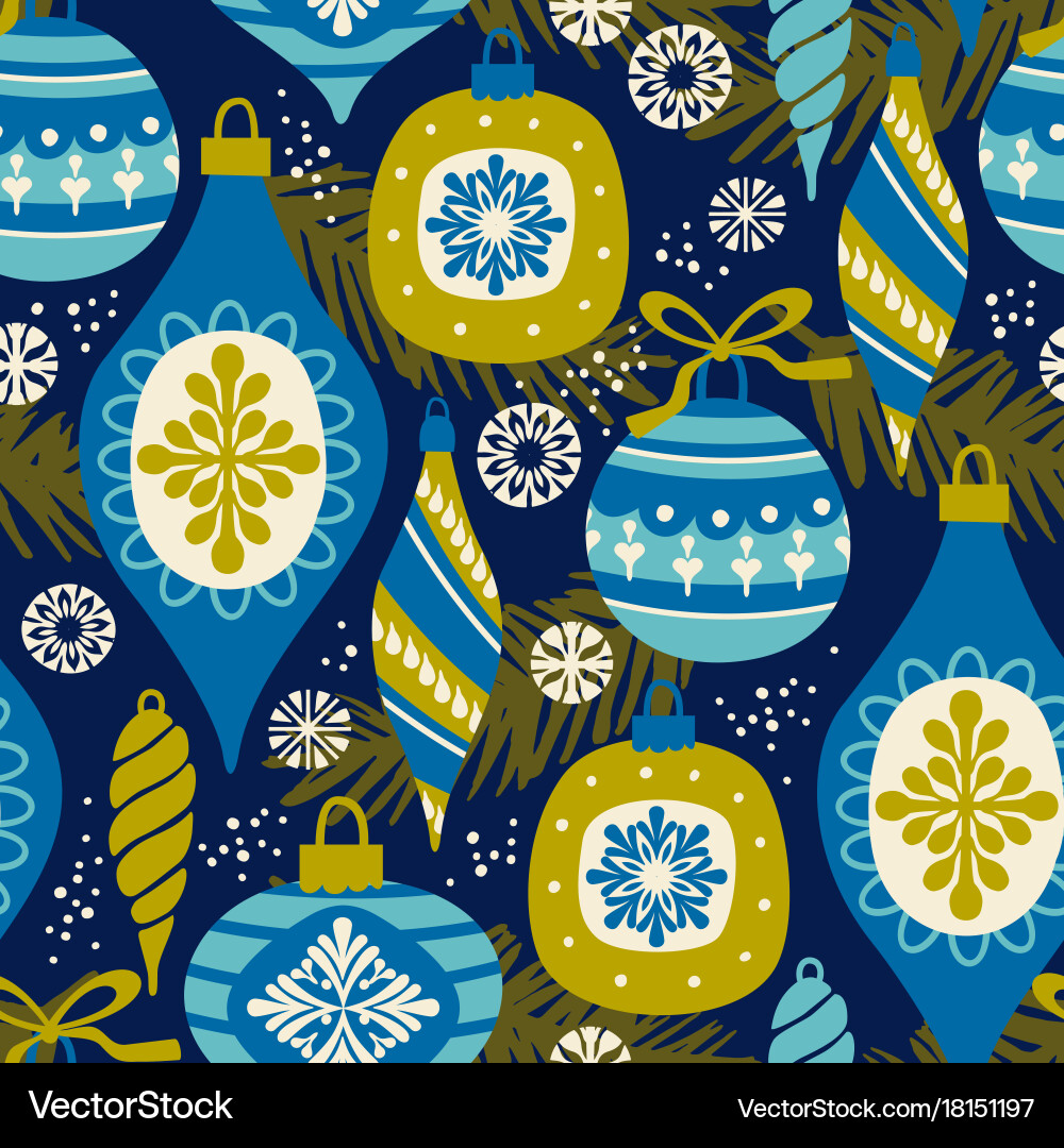 Seamless pattern with new year Vector Image