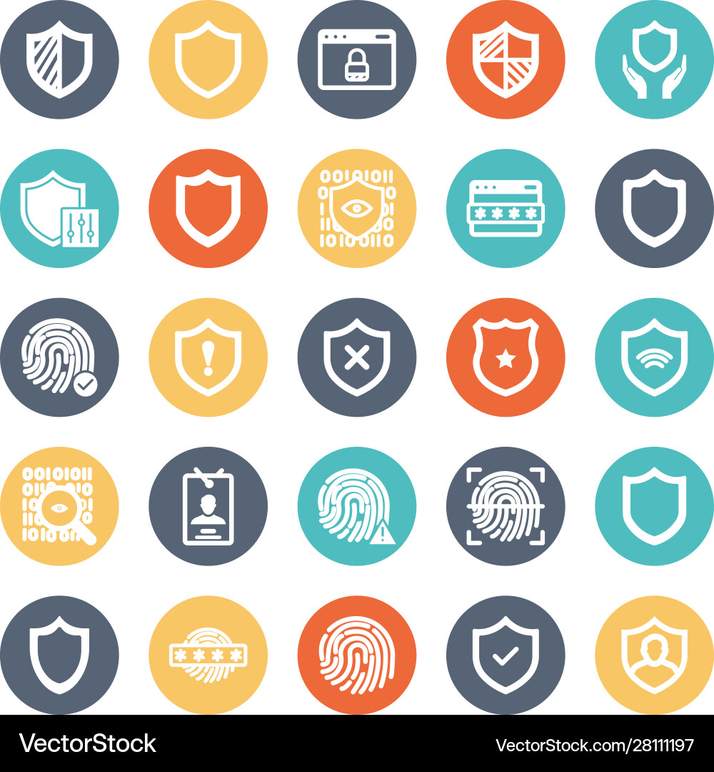 Security isolated icons set every single c Vector Image