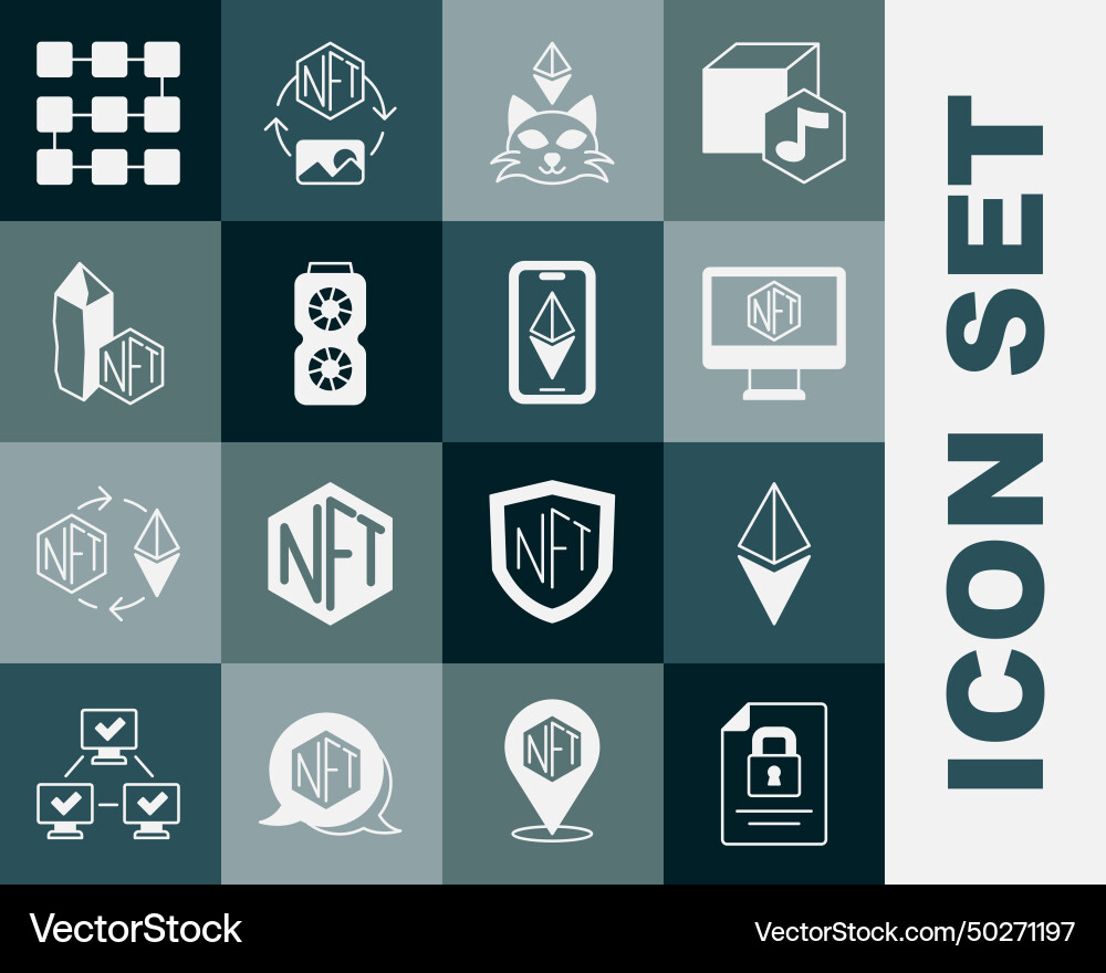 Set document and lock ethereum eth monitor Set document and lock ethereum eth monitor vector image