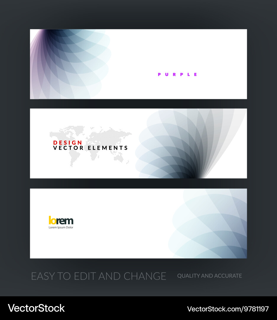 Set of modern horizontal website vector image