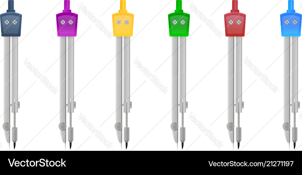 Set von Kompass-Tools variable Farbe Set von Kompass-Tools variable Farbe vektorbild