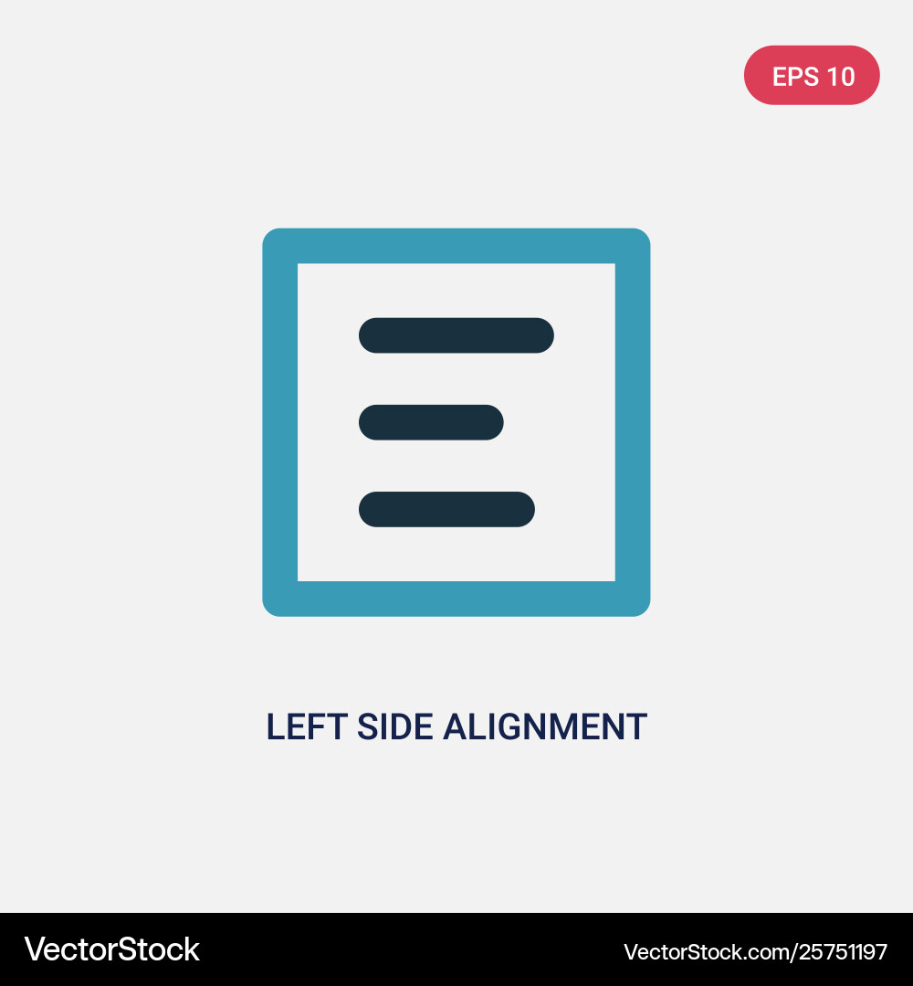 Two color left side alignment icon from user vector image