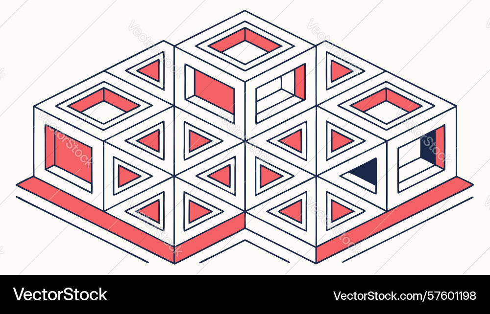 Abstract geometric pattern with interlocking vector image