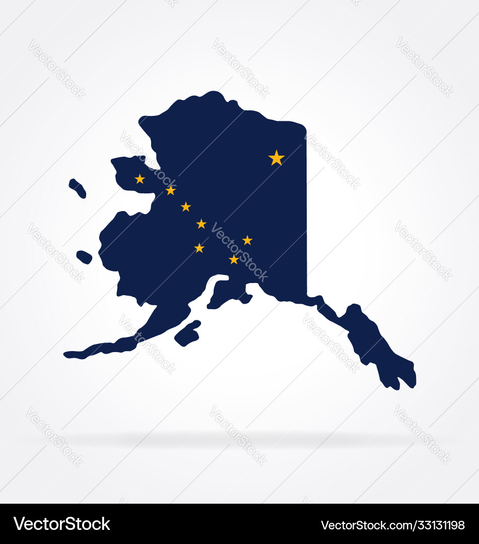 Alaska Flag Map Icon vector image