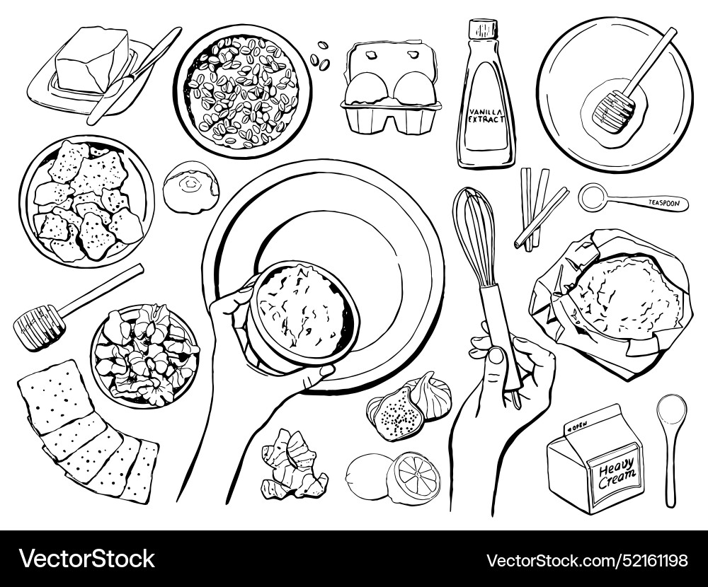 Baking elements set for cookie making Baking elements set for cookie making vector image