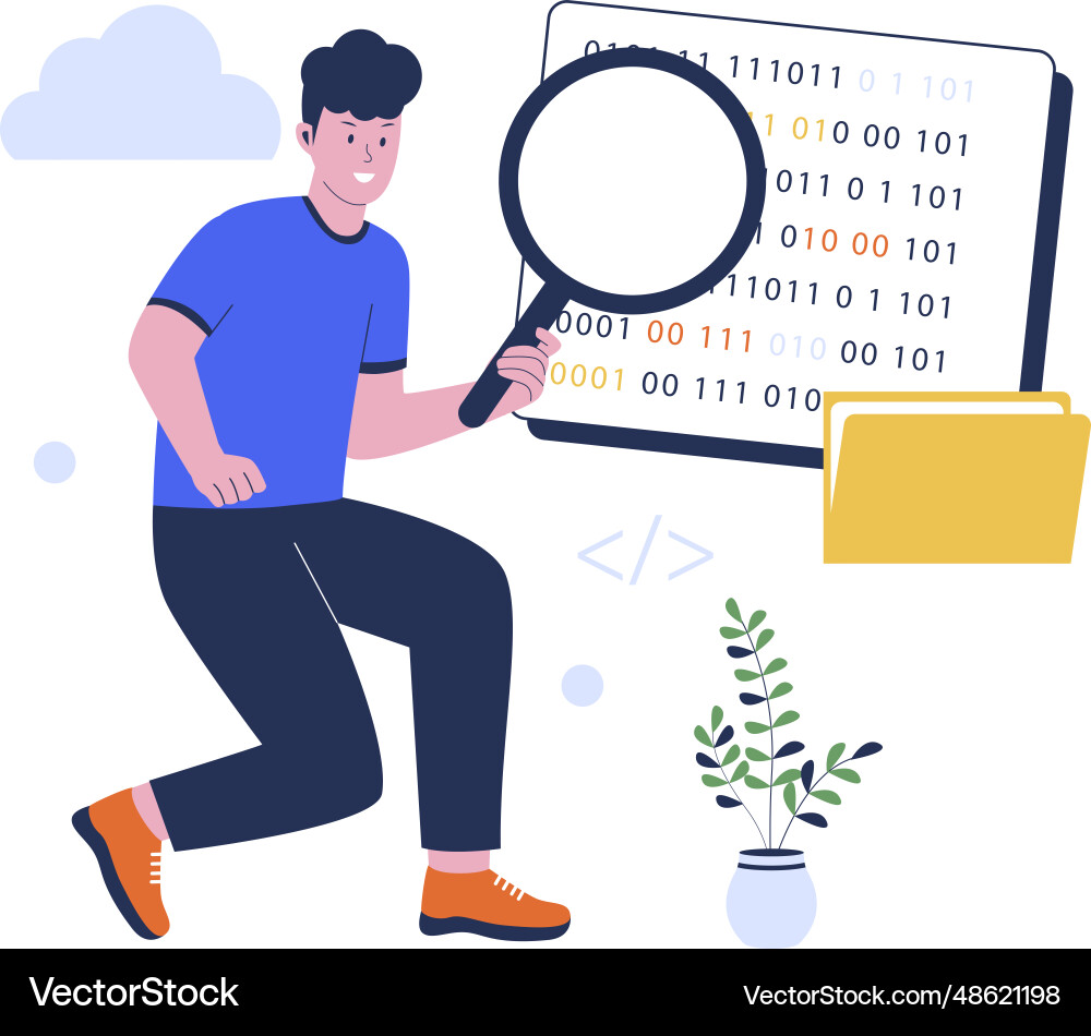 Binary data concept vector image
