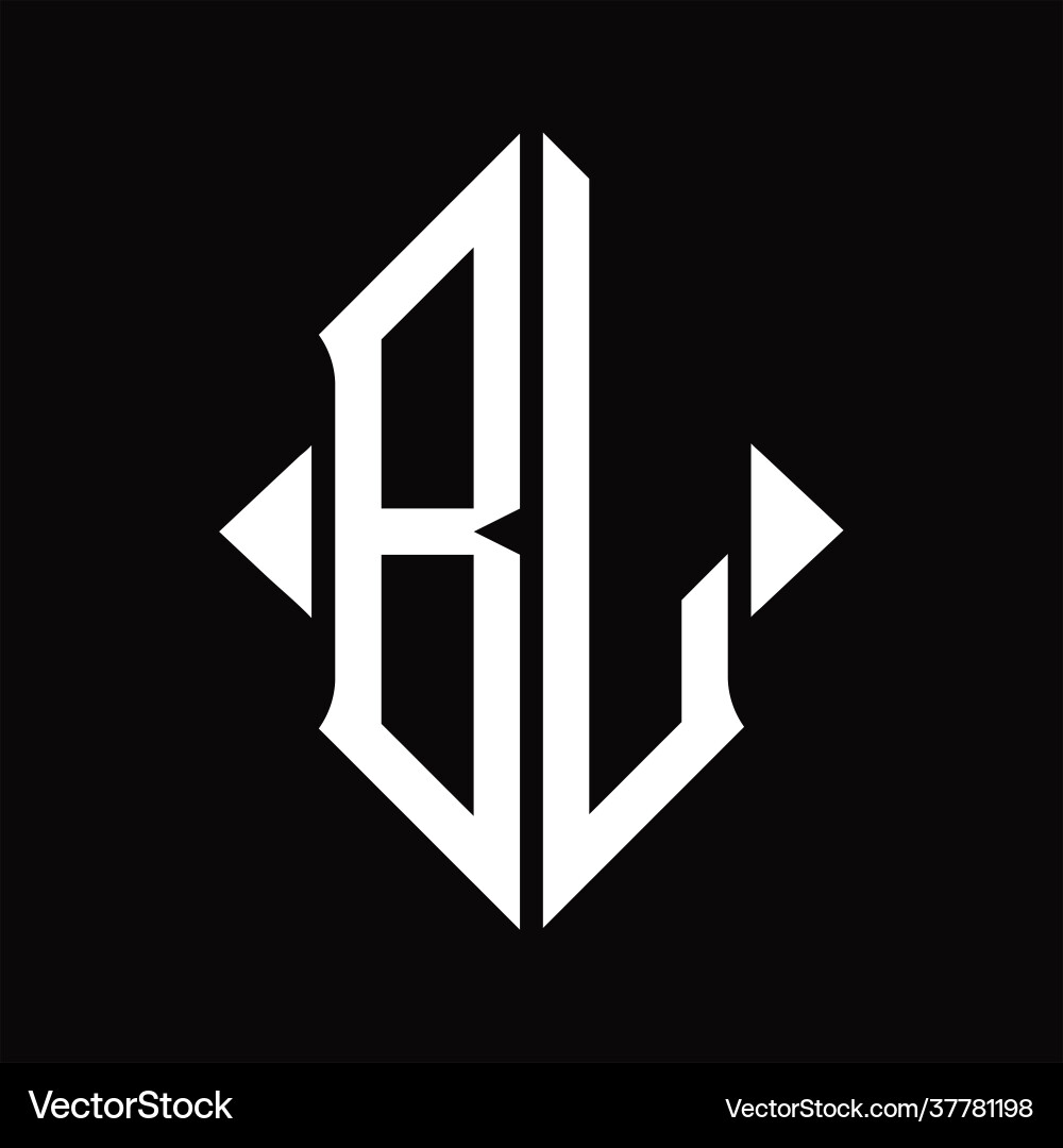 BL Monogram Shield Logo Vector Image