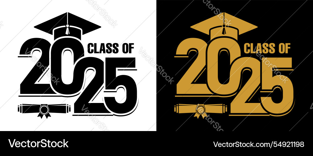 Class of 2025 Graduation Logo Vector Image