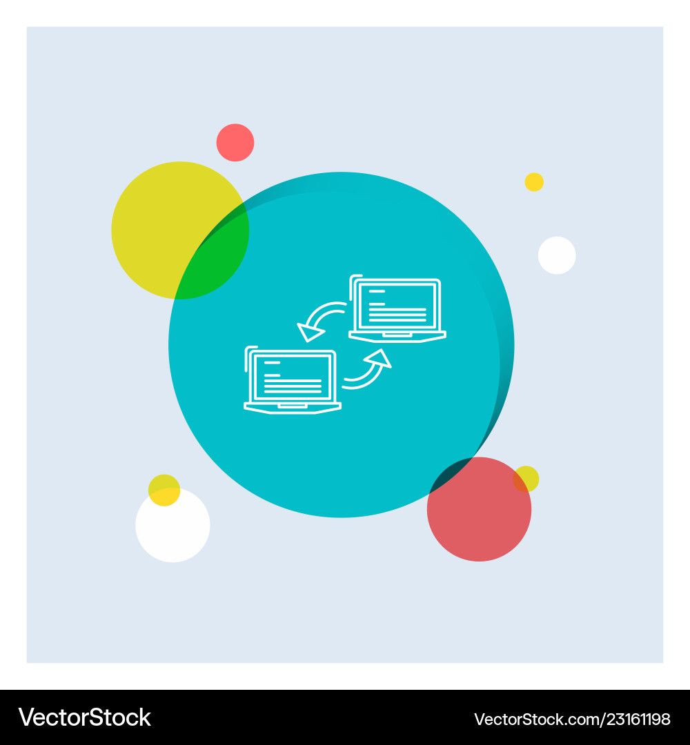 Computer connection link network sync white line Vector Image