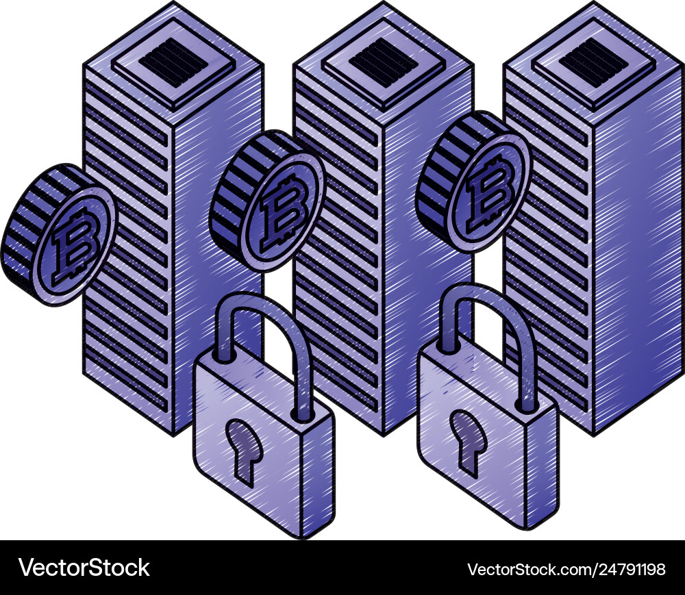 Dataserver center bitcoin security network Dataserver center bitcoin security network Vector Image
