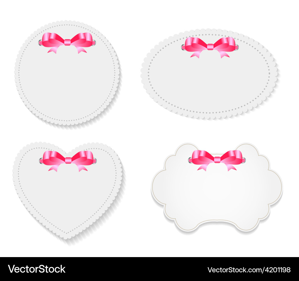 Design retro label frame with bow Vector Image