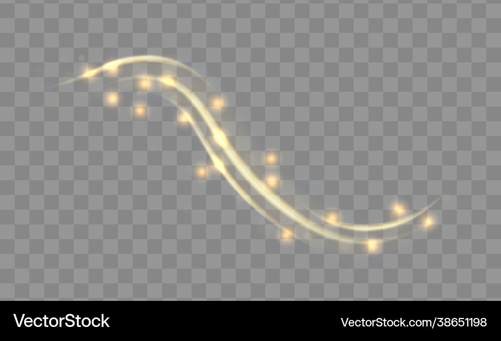 Dynamic waves golden line with light effect Dynamic waves golden line with light effect vector image
