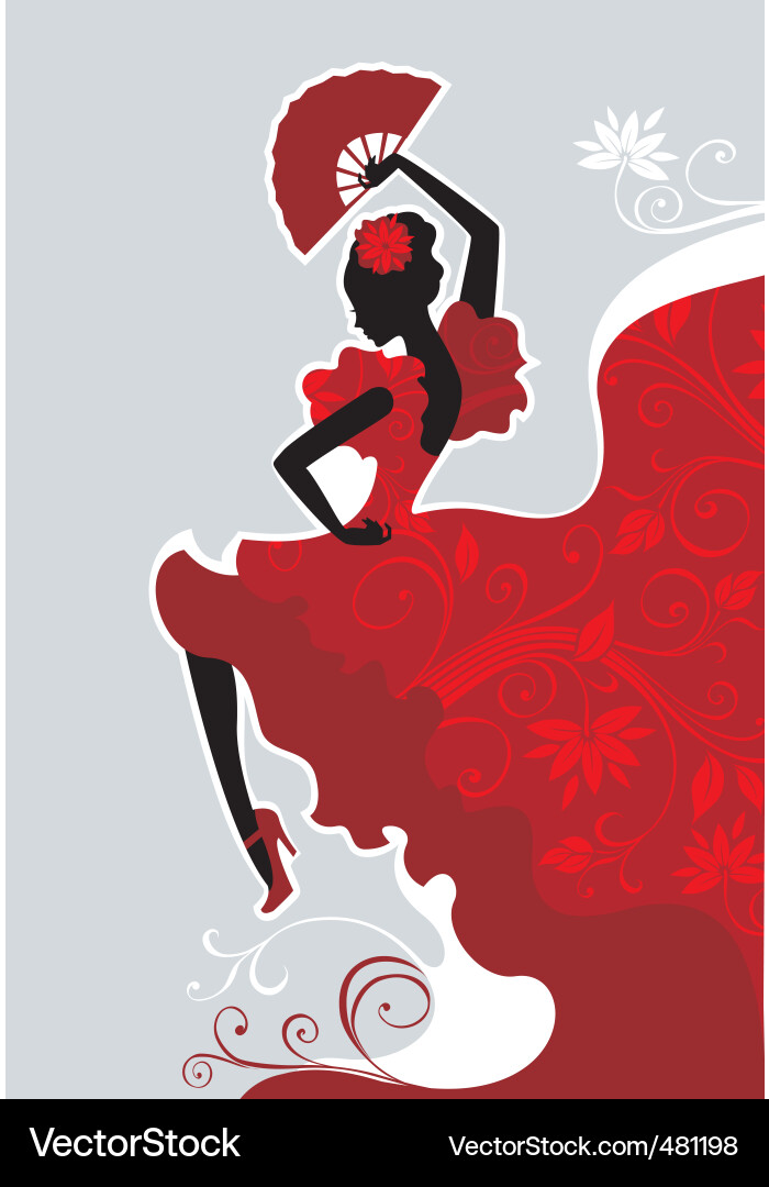 Flamenco Dancer Silhouette Vector Image