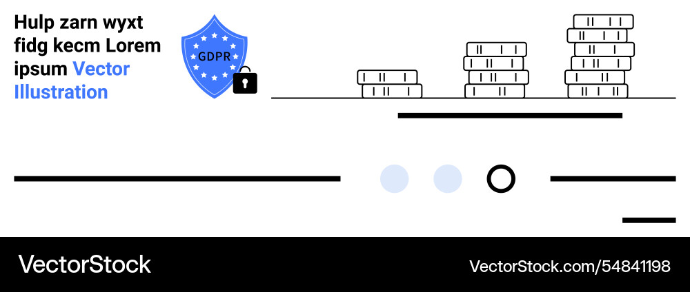Gdpr data protection shield and coin stack Gdpr data protection shield and coin stack vector image