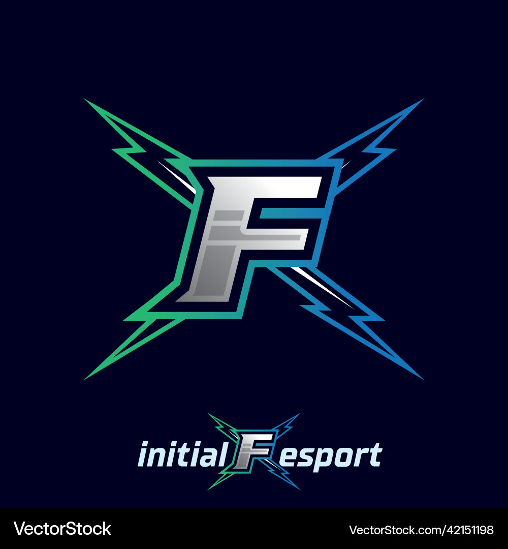 Initial f Brief esport logo mascot gamer Initial f Brief esport logo mascot gamer vektorbild