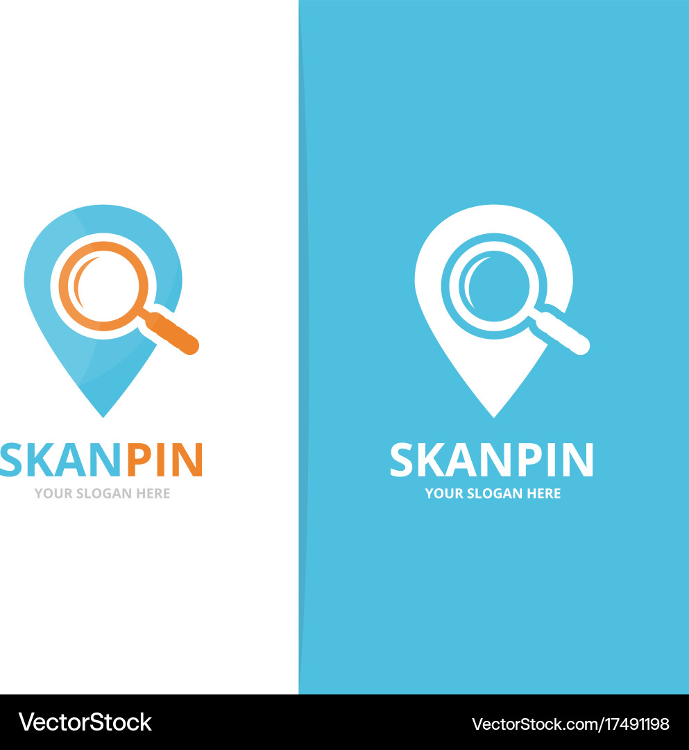 Map pointer and loupe logo combination Vector Image
