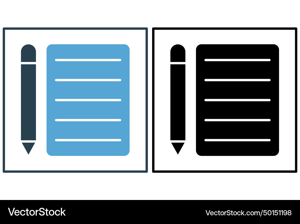 Pencil and notepad icon related to lesson Pencil and notepad icon related to lesson vector image