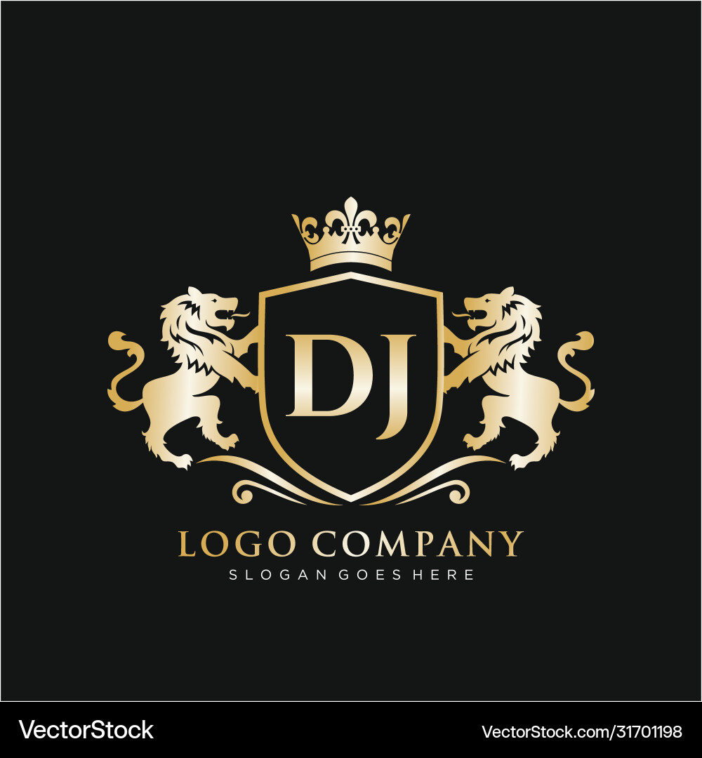 Royal Lion Initial Logo Template Vector Image
