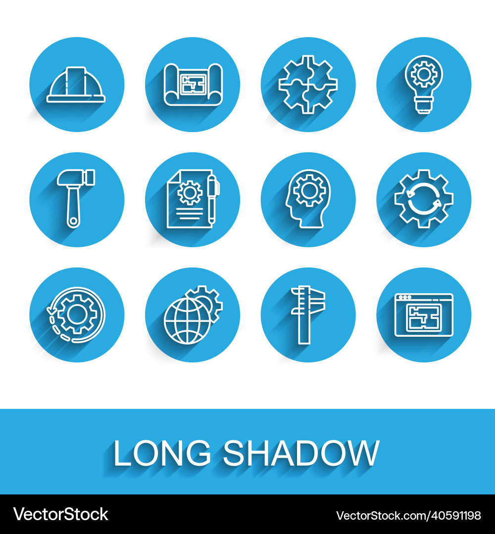 Set line gear and arrows as workflow globe Set line gear and arrows as workflow globe vector image