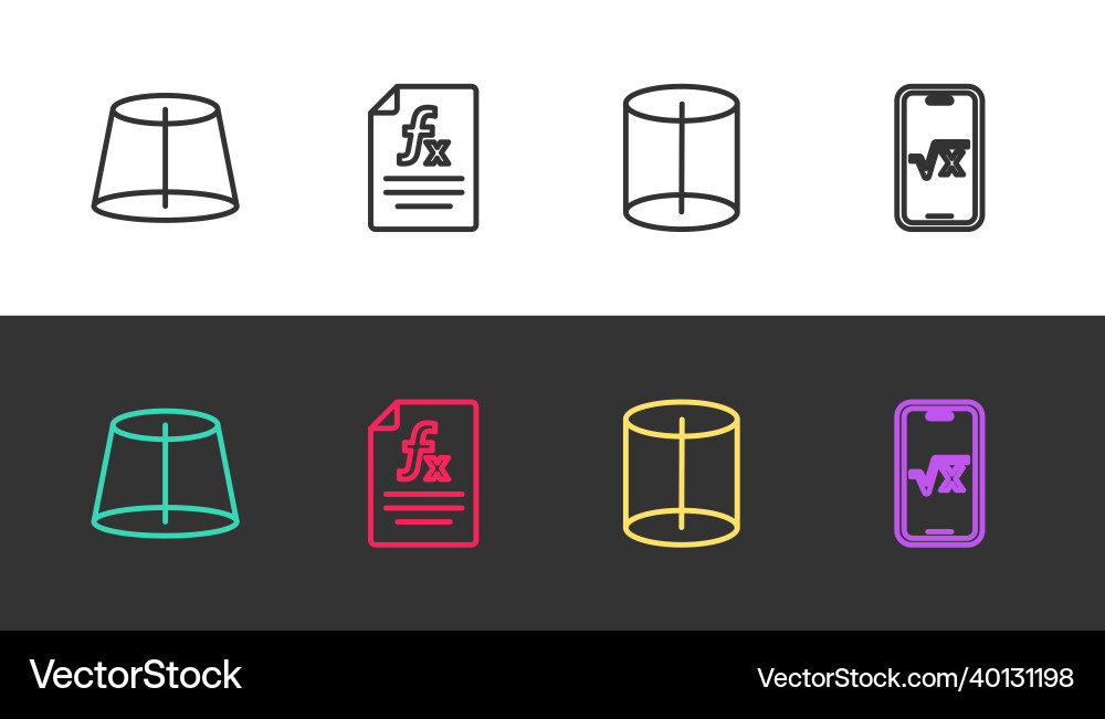 Set line geometric figure function mathematical Set line geometric figure function mathematical vector image