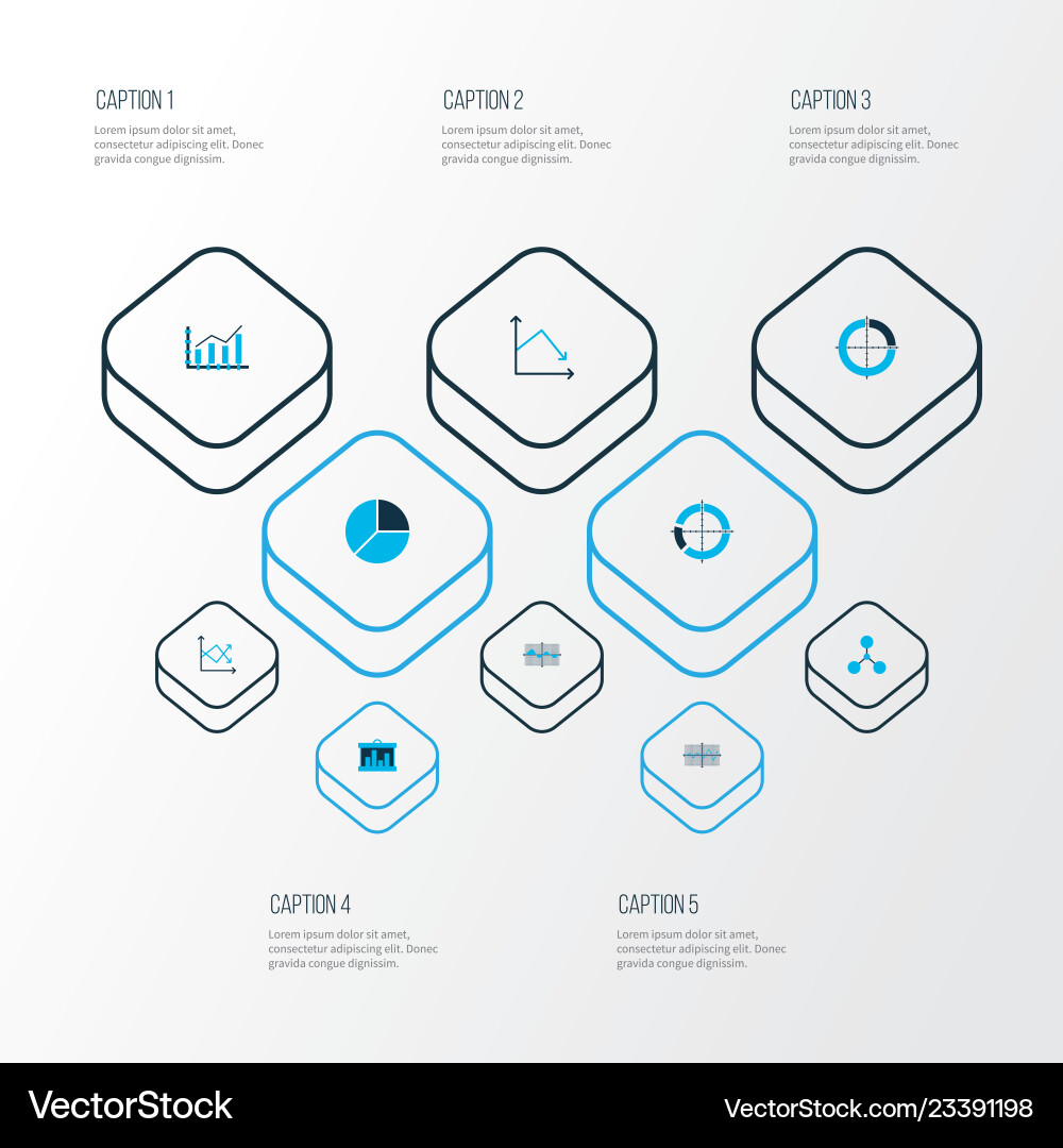 Set of graphs diagrams and statistics icons Set of graphs diagrams and statistics icons Vector Image