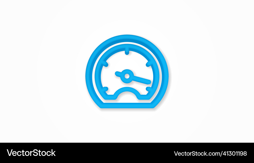 Speedometer dashboard 3d realistic line icon Speedometer dashboard 3d realistic line icon vector image