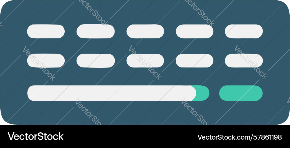 Streamlined computer keyboard for efficiency vector image