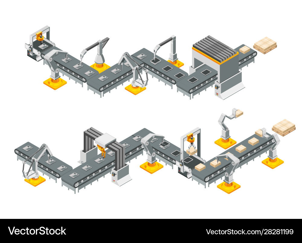 Automated Factory Assembly Line vector image