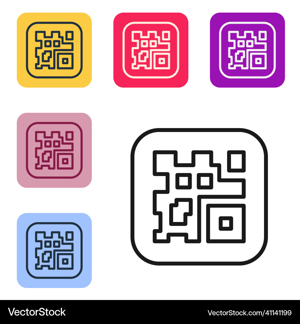 Black line qr code sample for smartphone scanning Black line qr code sample for smartphone scanning vector image