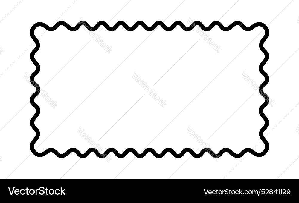 Blank rectangular frame with scalloped edges Blank rectangular frame with scalloped edges vector image