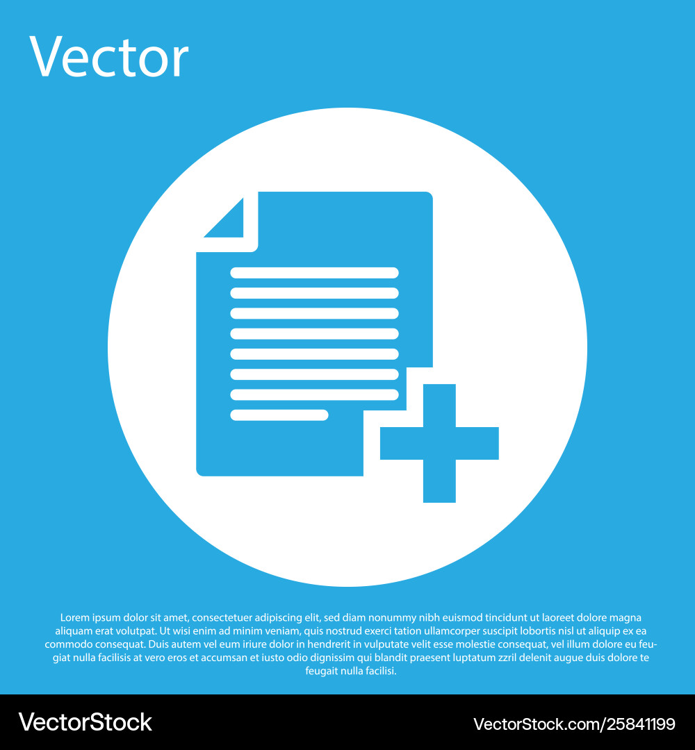 Blue add new file icon isolated on background Blue add new file icon isolated on background vector image