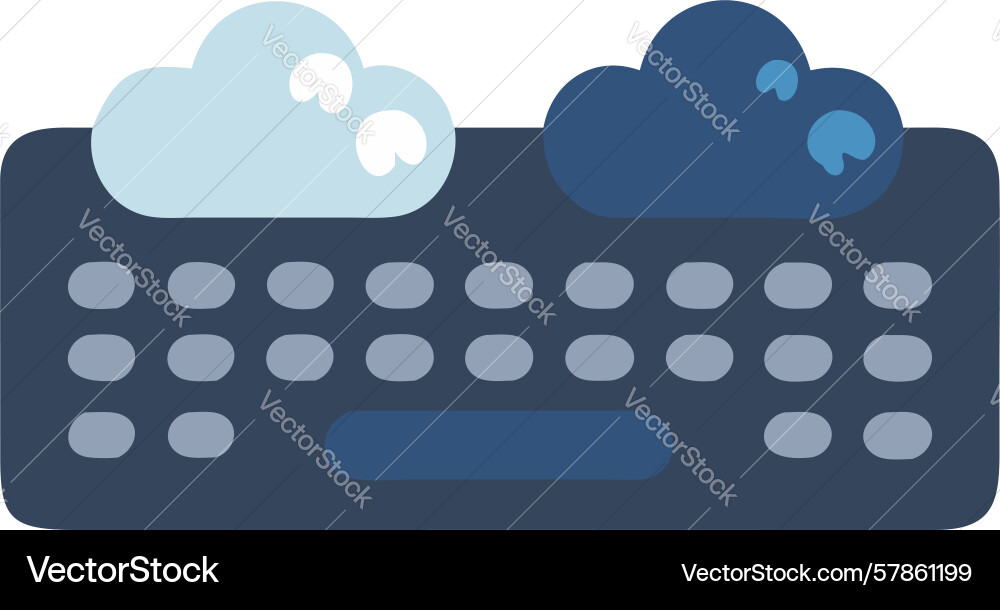 Cloud computing keyboard for remote work design vector image