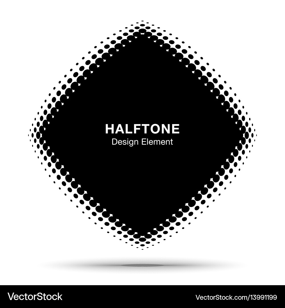 Convex Halftone Abstract Frame Vector Image