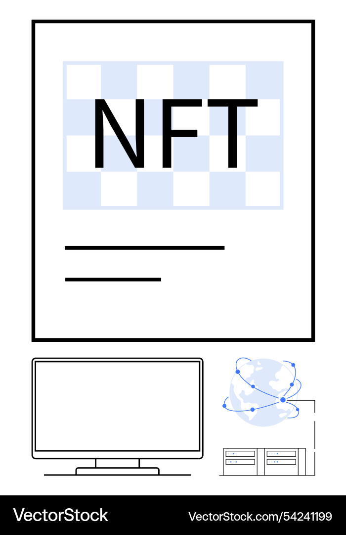 Digital nft certificate concept with blockchain Vector Image