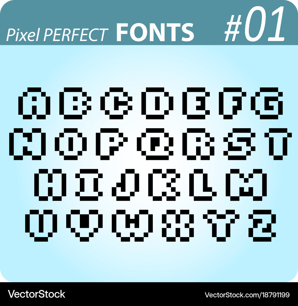 Font in pixel style Vector Image