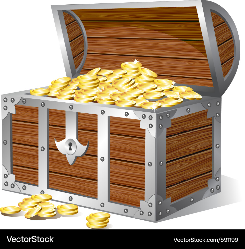 Gold Treasure Chest Vector Image