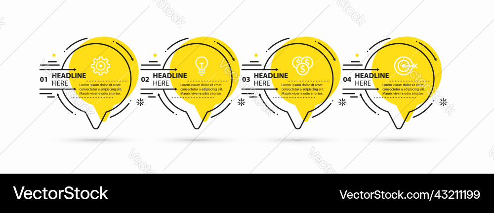 Infographic template process chart with 4 steps Vector Image