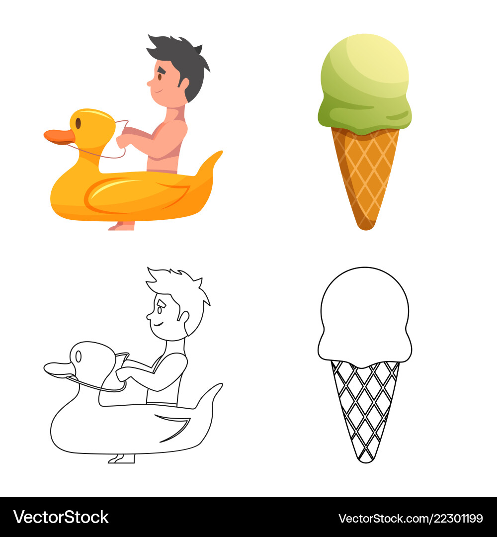 Isolated object of pool and swimming sign set vector image