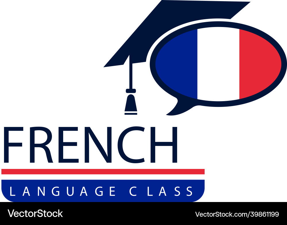 Learning french language class logo Learning french language class logo vector image