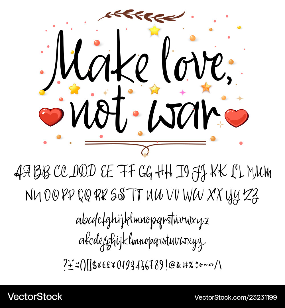 Make love not war modern calligraphy vintage Make love not war modern calligraphy vintage vector image