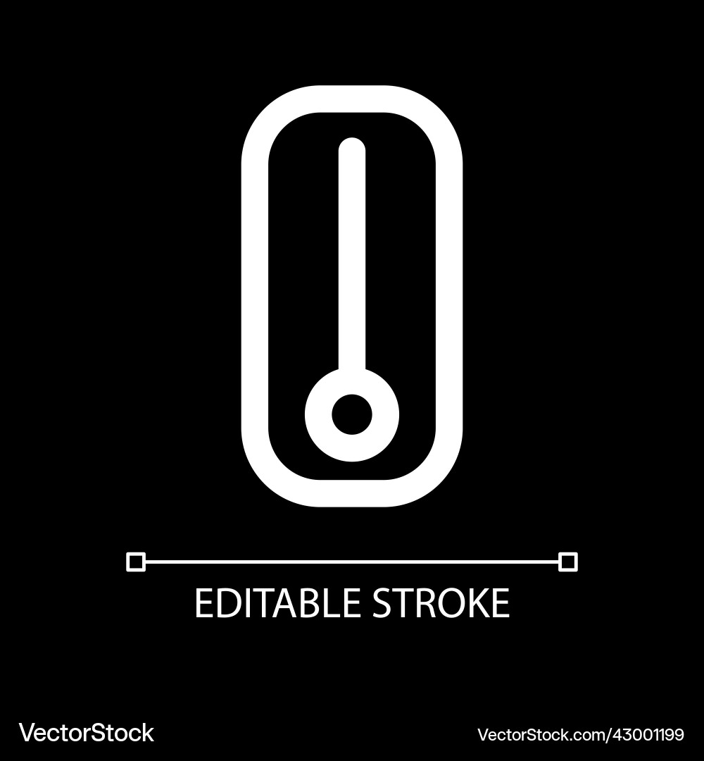 Mercury thermometer white linear ui icon for dark Mercury thermometer white linear ui icon for dark vector image