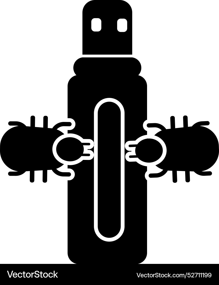 Pendrive bug virus usb flash computer drive Vector Image