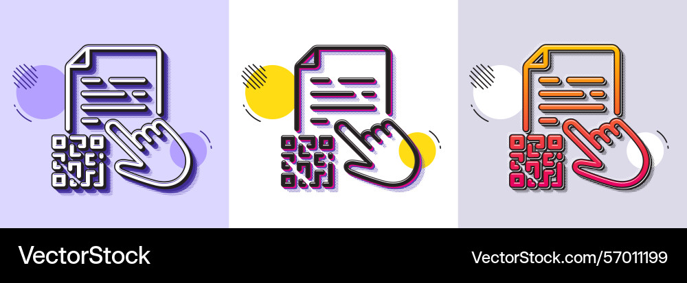 Qr code line icon scan barcode sign halftone Qr code line icon scan barcode sign halftone vector image