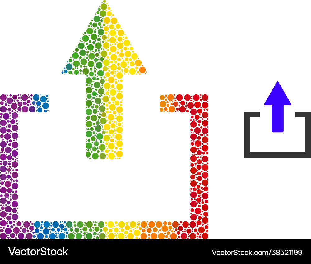 Rainbow upload composition icon round dots Rainbow upload composition icon round dots vector image