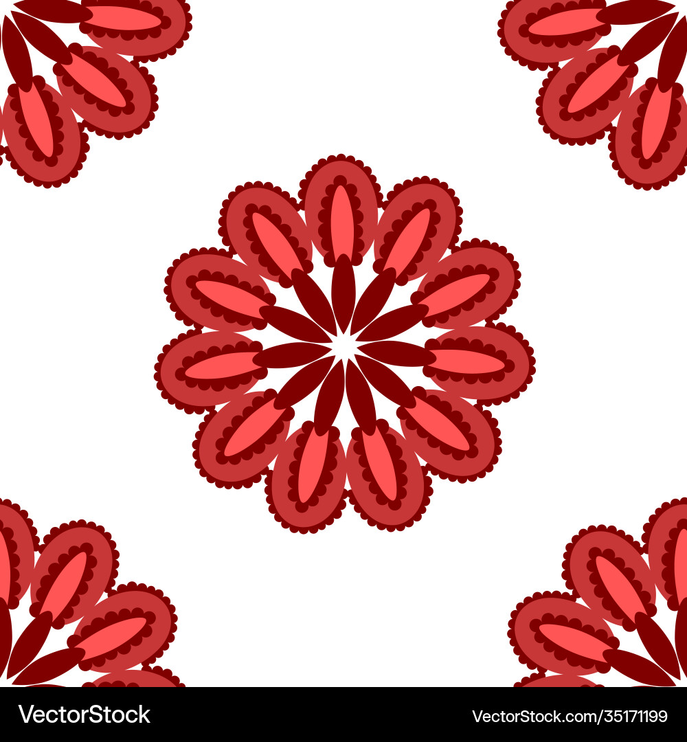 Red seamless pattern with floral elements image Red seamless pattern with floral elements image vector image