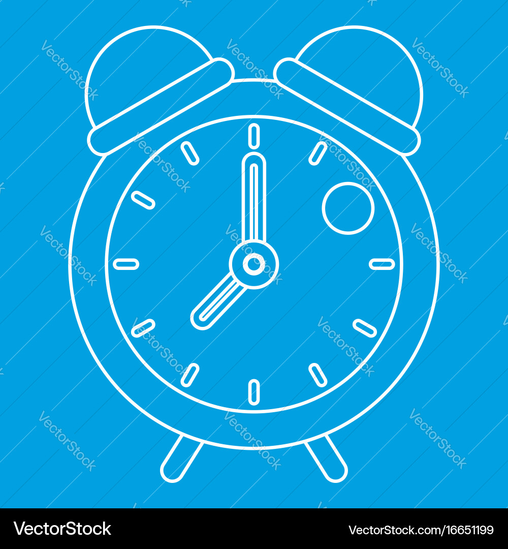Retro alarm clock icon outline style Vector Image