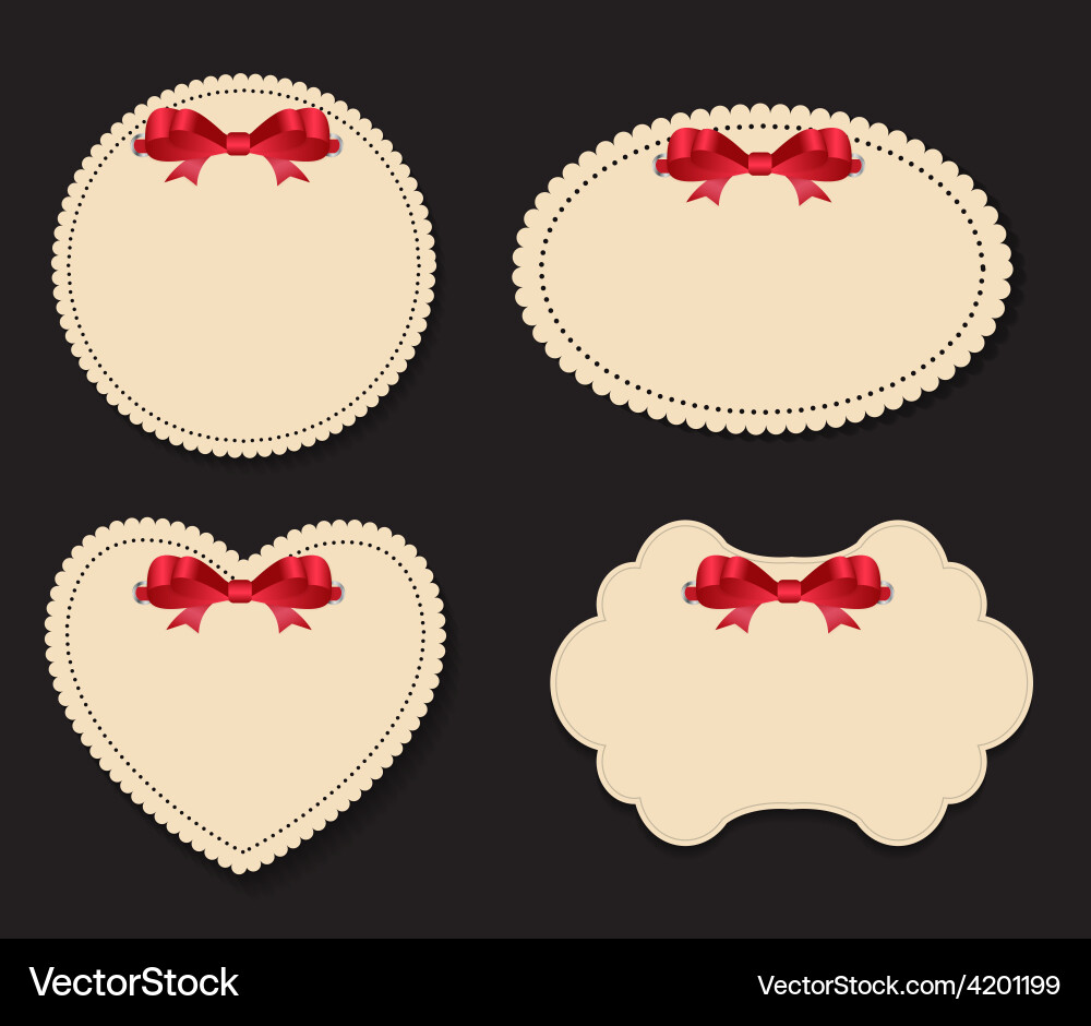 Retro Label with Bow Frame Vector Image