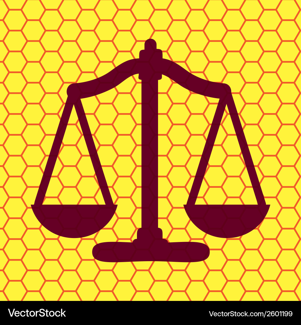 Scales balance flat modern web button and space vector image